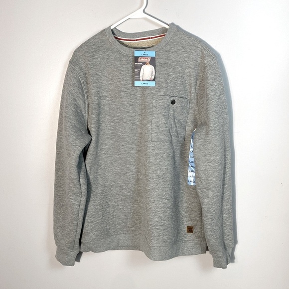 Coleman Long Sleeve Gray Sherpa Lined Crew size large - Picture 1 of 10